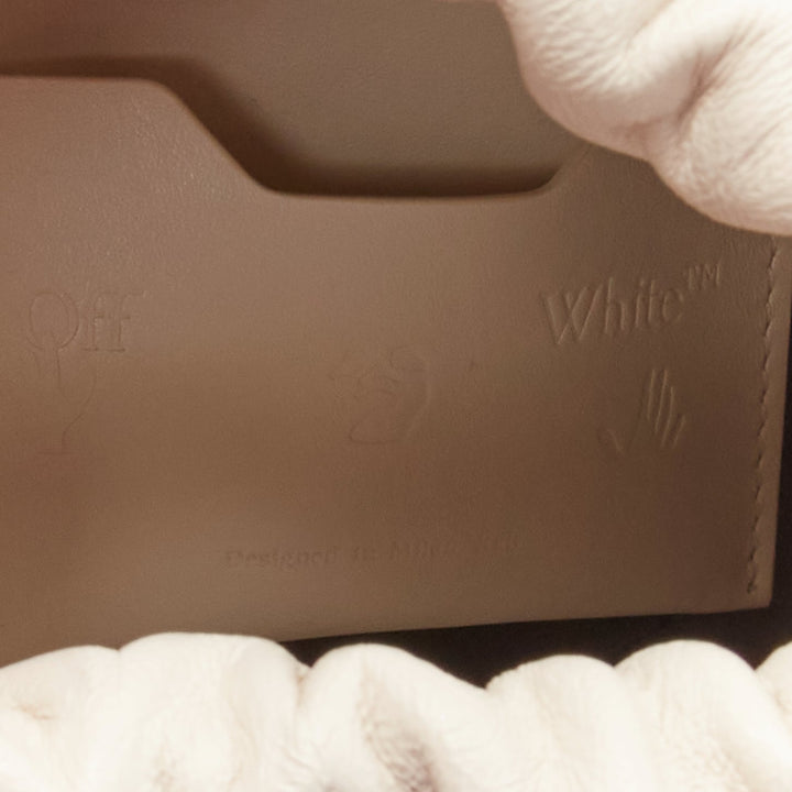 OFF WHITE Virgil Abloh Allen binder clip cream leather drawstring tote bag