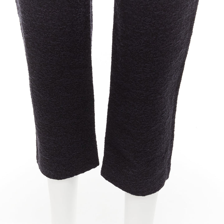 MARNI 2014 black cotton blend jacquard zip front tapered pants IT38 XS