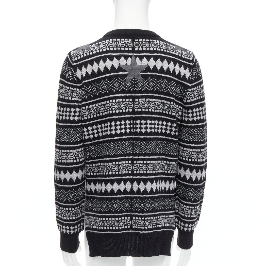 GIVENCHY Riccardo Tisci textured star stripes intarsia pullover sweater M