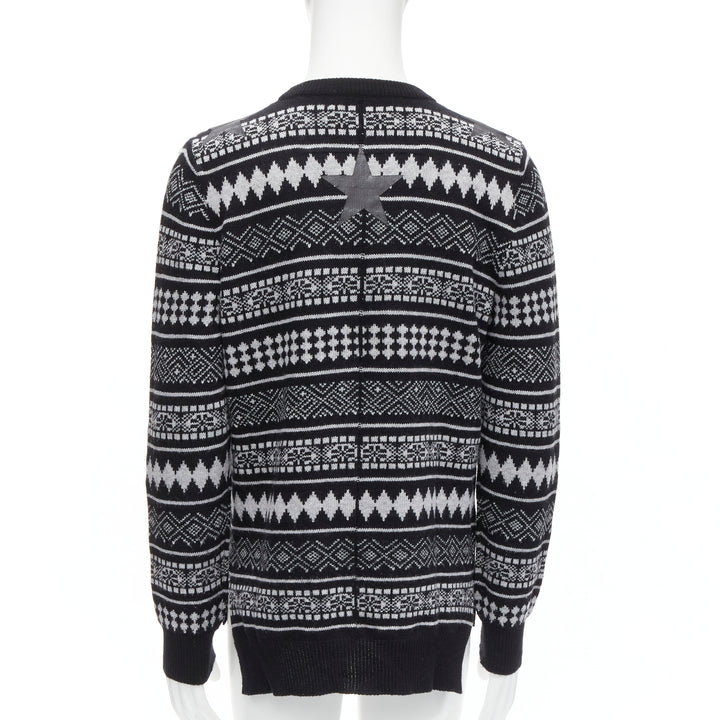 GIVENCHY Riccardo Tisci textured star stripes intarsia pullover sweater M