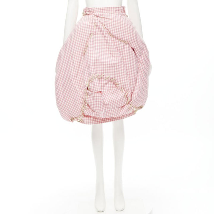 rare COMME DES GARCONS Vintage 2004 Runway pink checked  Punk balloon skirt