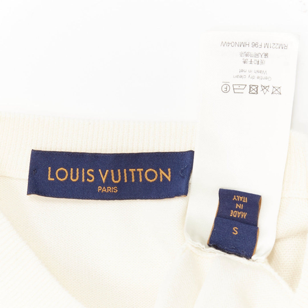 LOUIS VUITTON Nigo LV Made Duck cream intarsia jacquard knit top S