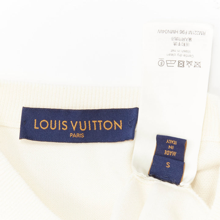 LOUIS VUITTON Nigo LV Made Duck cream intarsia jacquard knit top S