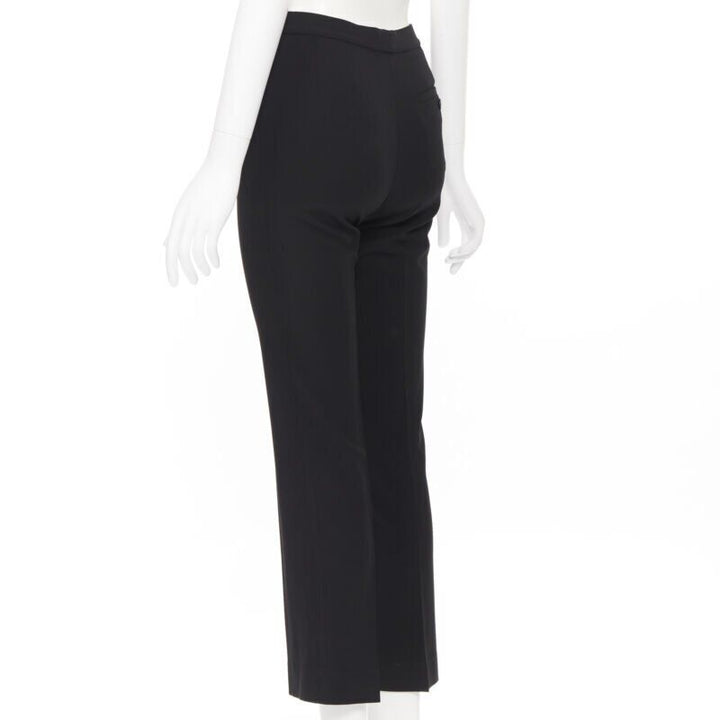 RALPH LAUREN wool black slim leg concealed fky work trousers pants US2 26"
