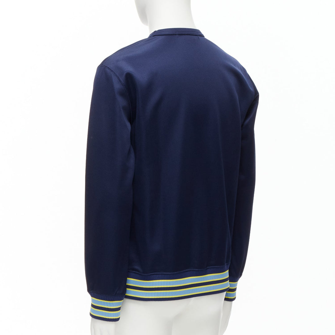 COMME DES GARCONS Homme Deux 2018 yellow rib navy football jersey sweatshirt M