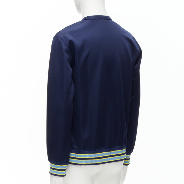 COMME DES GARCONS Homme Deux 2018 yellow rib navy football jersey sweatshirt M