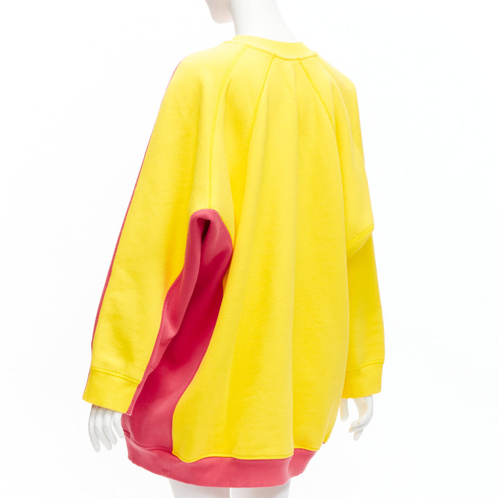 OLD CELINE Phoebe Philo 2018 pink yellow contrast back oversized sweatshirt XS