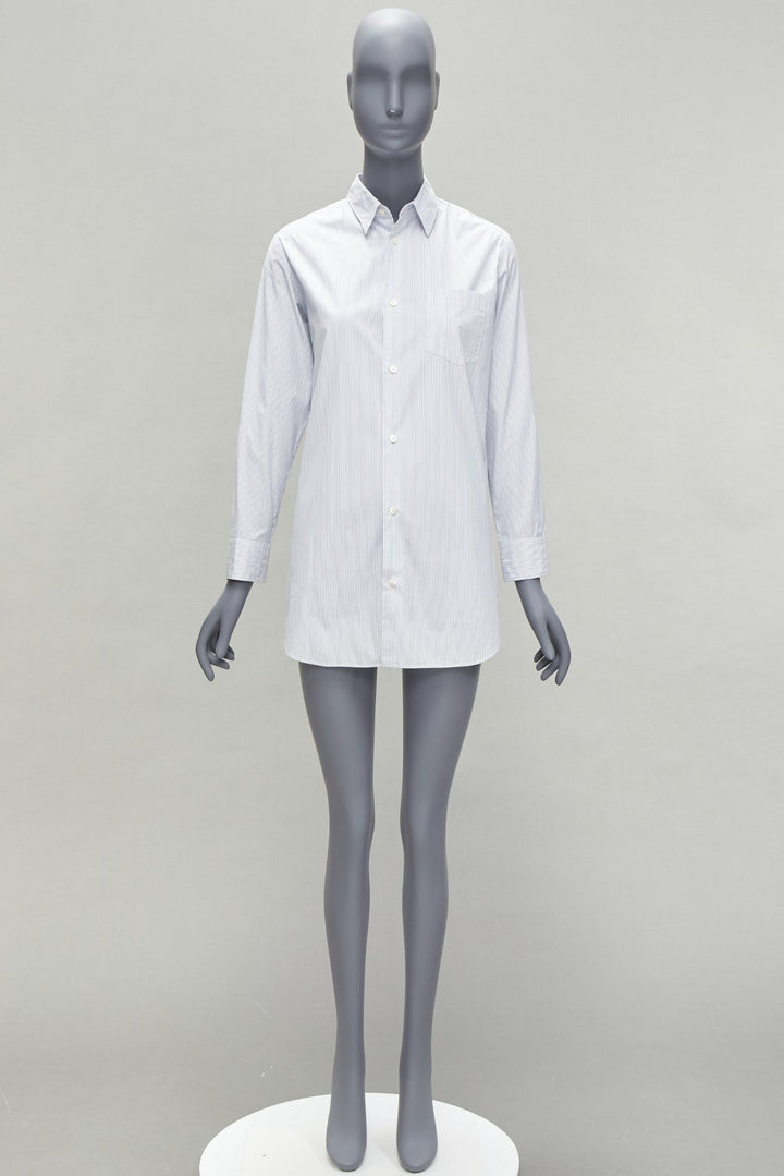 JUNYA WATANABE 2016 blue white pinstripe split back tunic shirt XS