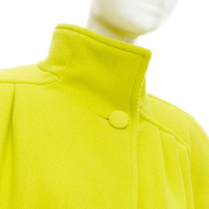runway BALENCIAGA 2019 Runway yellow wool padded oversized cocoon coat FR34 XS