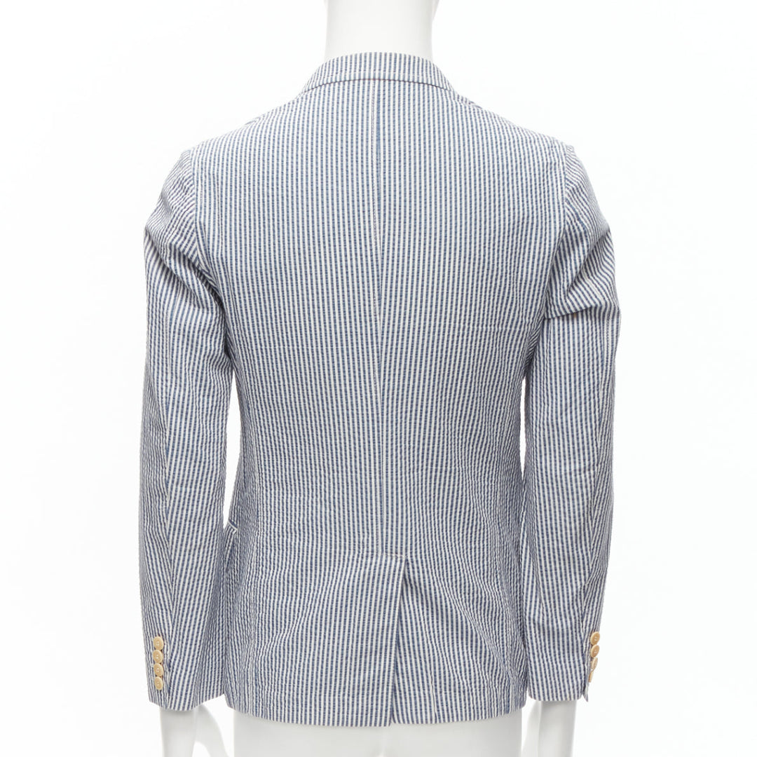 JUNYA WATANABE MAN 2013 blue white striped seersucker cotton blazer jacket S