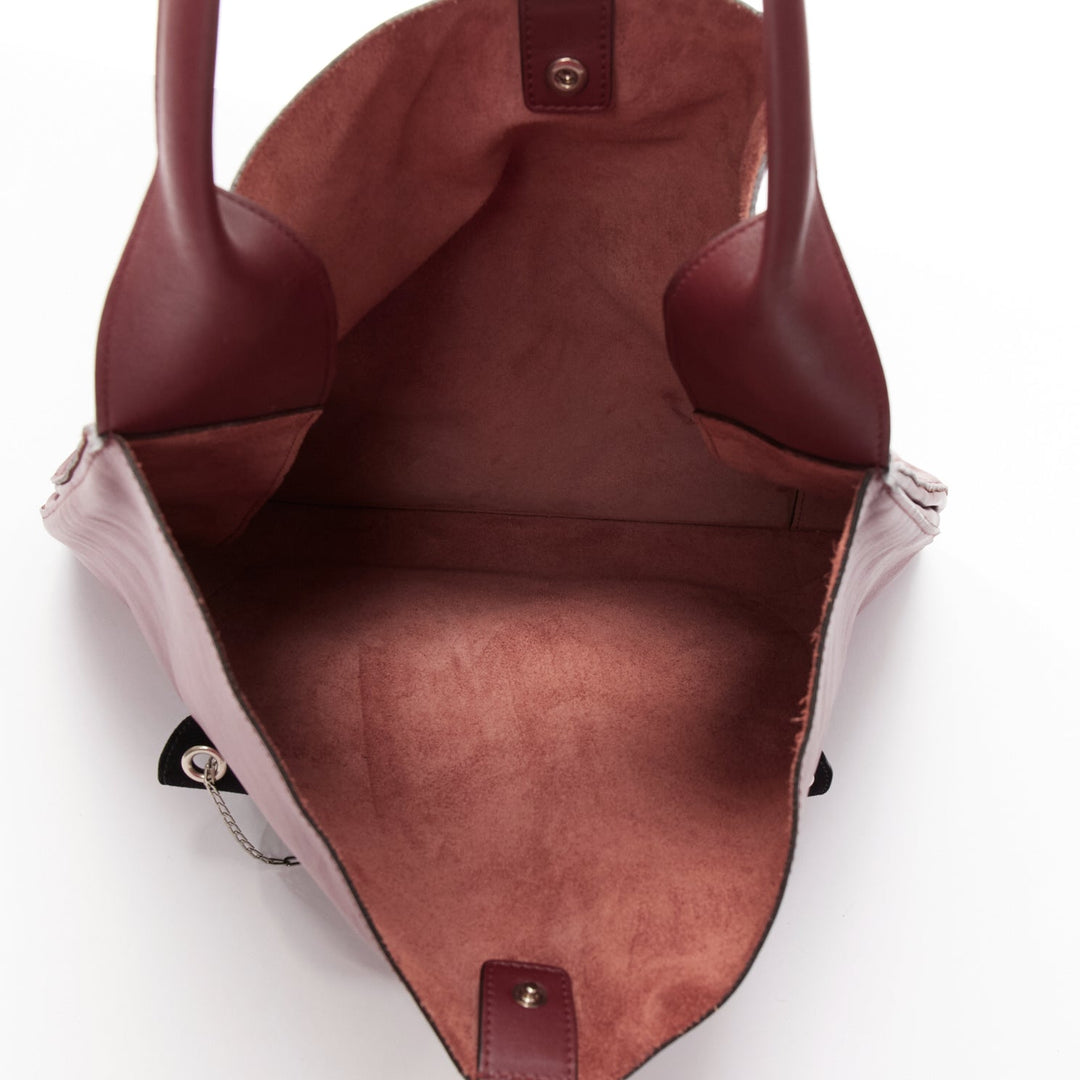 LD COELINE Phoebe Philo 2016 Medium Shopper burgundy black envelop pocket bag