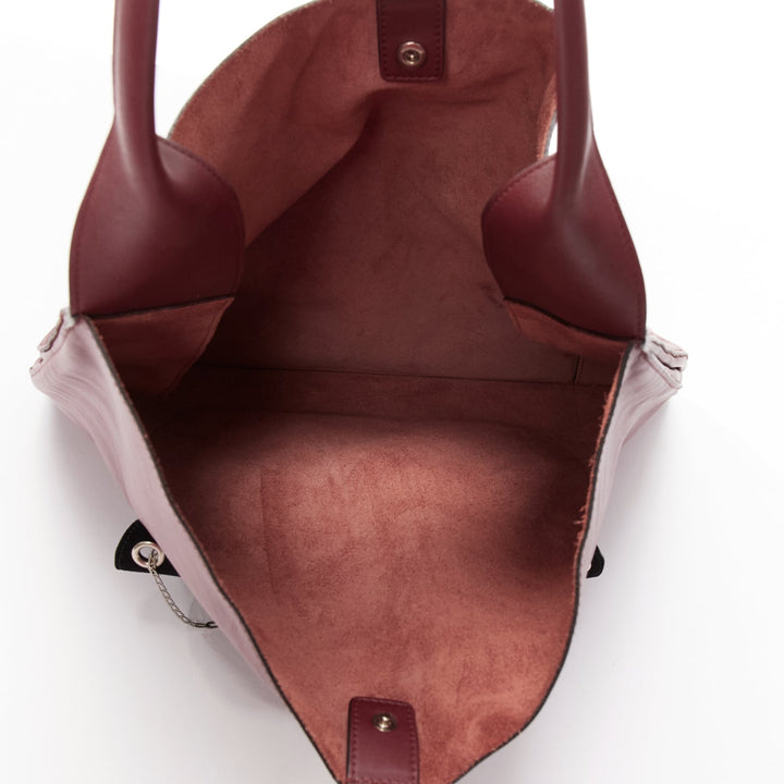 LD COELINE Phoebe Philo 2016 Medium Shopper burgundy black envelop pocket bag