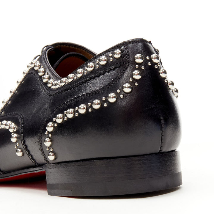 CHRISTIAN LOUBOUTIN Charlie Clou black silver studded oxford brogue EU42