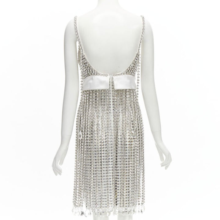 BURBERRY RICCARDO TISCI Runway rhinestone crystal flapper dress UK6 S