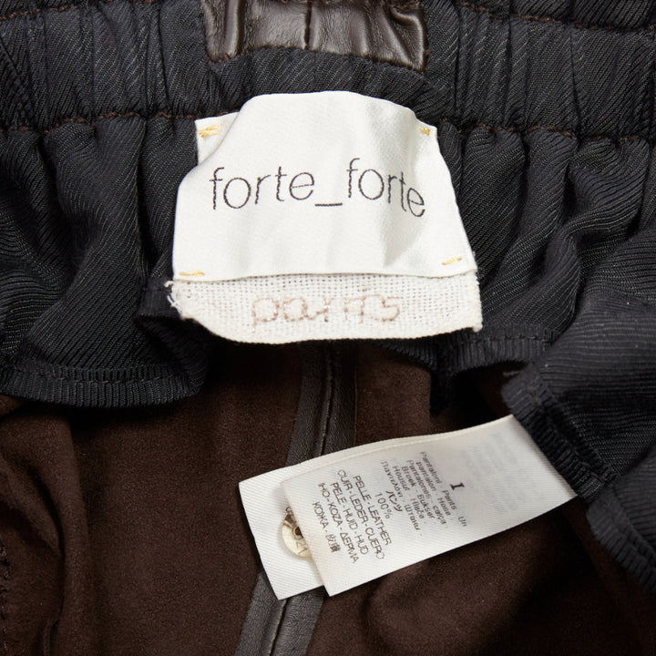 FORTE FORTE Parrrs chocolate brown leather paperbag waist shorts Sz.1 S