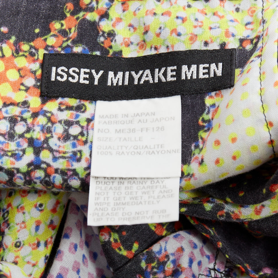 ISSEY MIYAKE MEN multicolour abstract print asymmetric harem pants