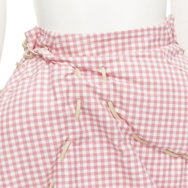 rare COMME DES GARCONS Vintage 2004 Runway pink checked  Punk balloon skirt