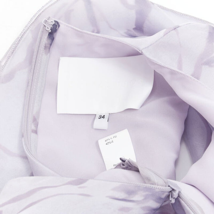 COSTERELLOS purple floral ruffled butterfly sleeves belted jumpsuit FR34 XS