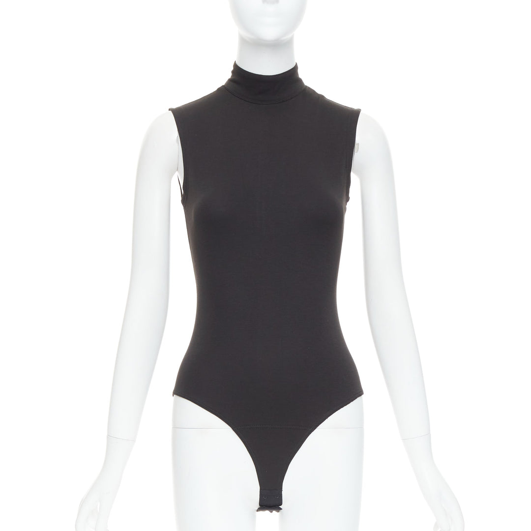 ISTANTE 1995 Gianni Versace black cotton hi neck bodysuit IT38 XS