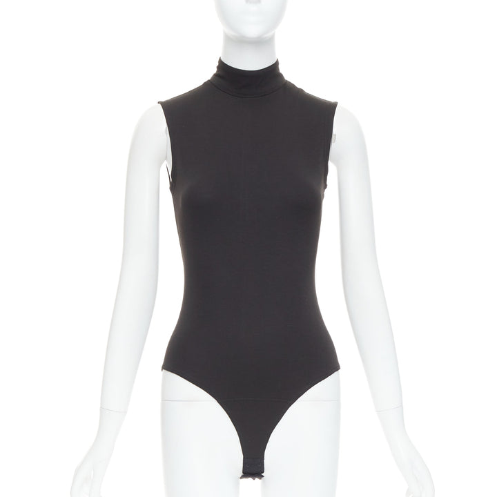 ISTANTE 1995 Gianni Versace black cotton hi neck bodysuit IT38 XS