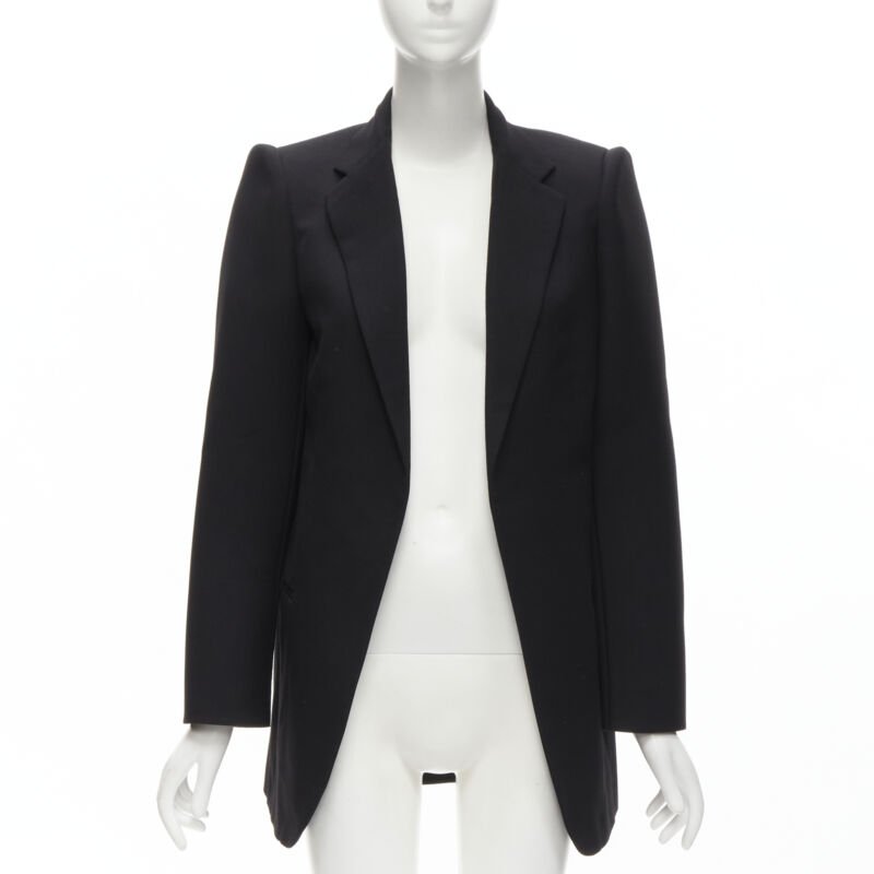 BALENCIAGA DEMNA 2019 black wool power padded shoulder oversized blazer FR34 XS