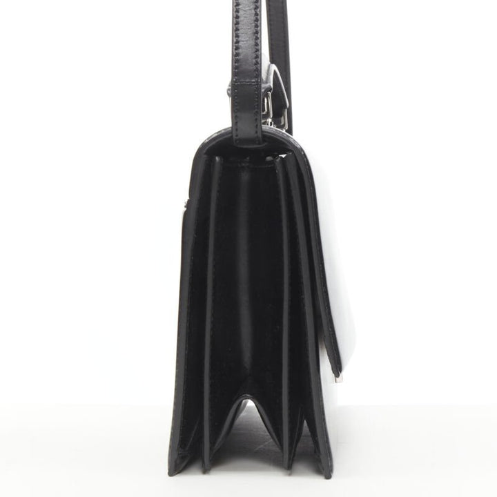 SAINT LAURENT Babylone black smooth leather top handle  flap crossbody bag