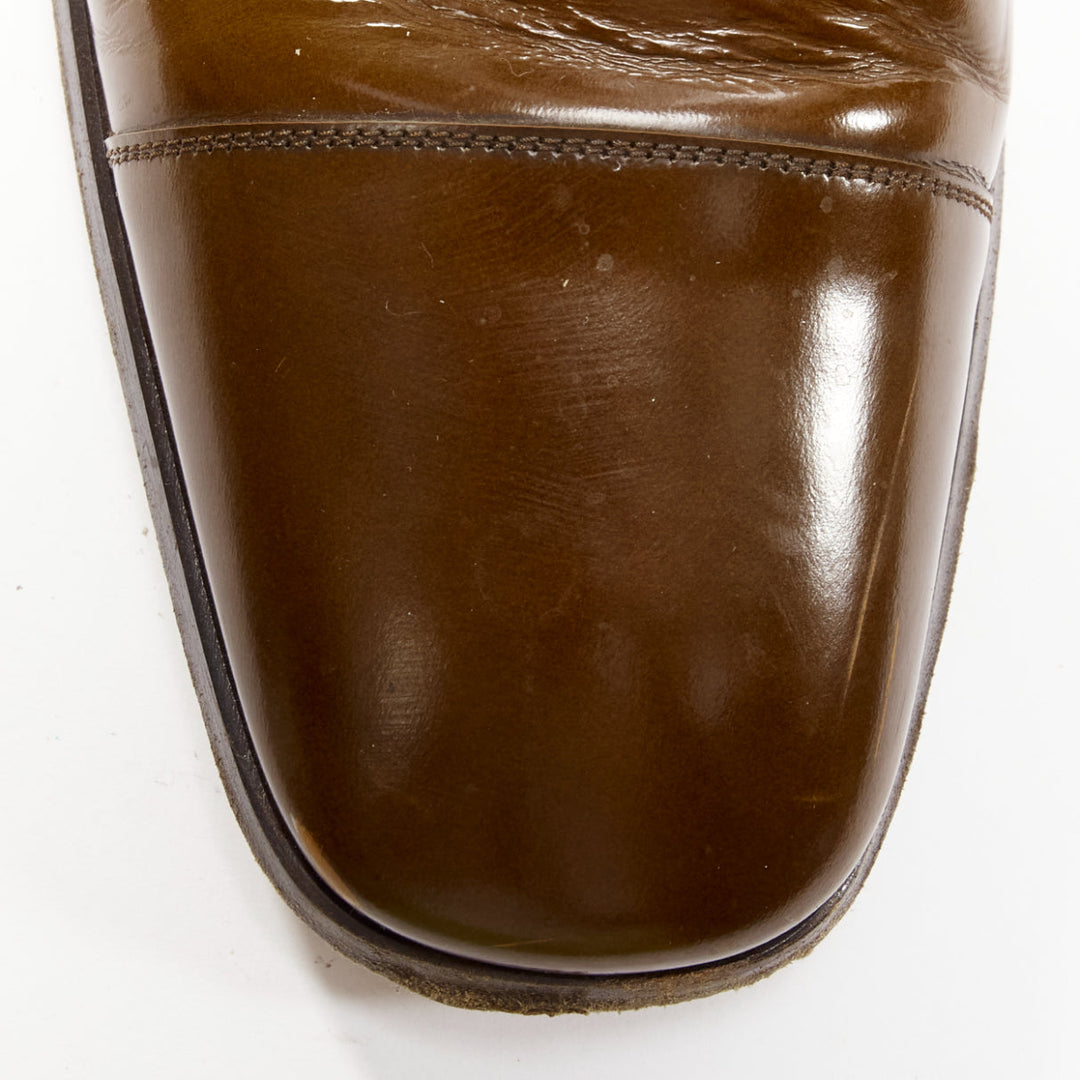 TOM FORD Spazzolato brown leather buckles monk strap loafers UK7 EU41