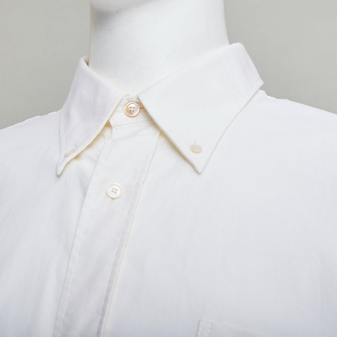 ACNE STUDIOS cream cotton cocoon silhouette AS embroidered shirt FR50 L