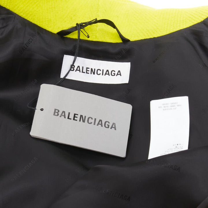 runway BALENCIAGA 2019 Runway yellow wool padded oversized cocoon coat FR34 XS