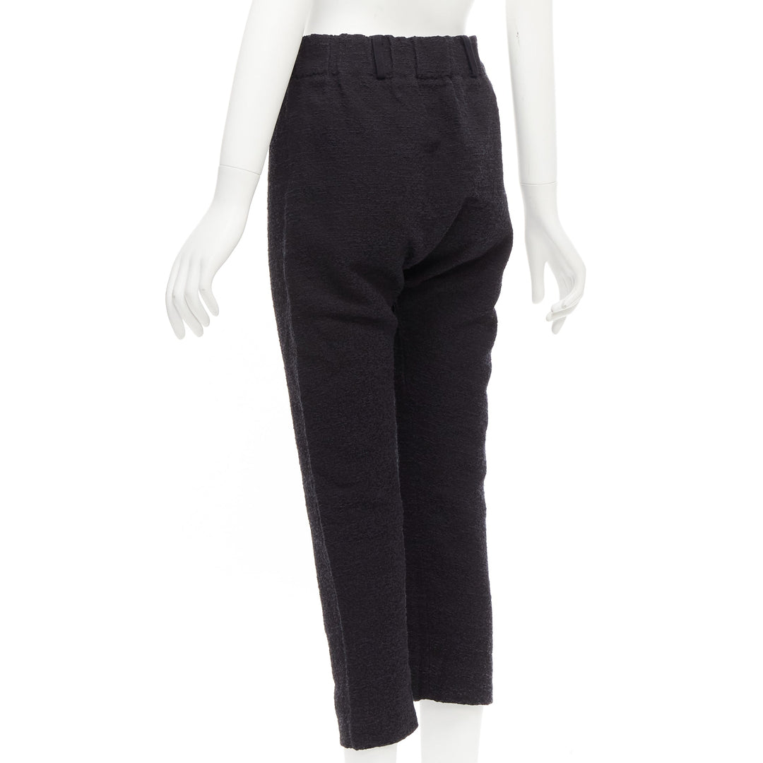 MARNI 2014 black cotton blend jacquard zip front tapered pants IT38 XS