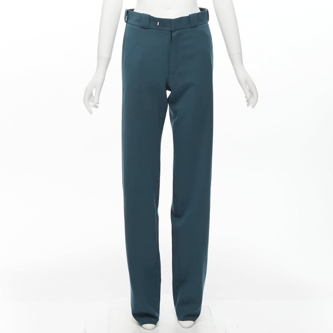 VETEMENTS Demna 2019 dark green cut out hole high waisted pants S