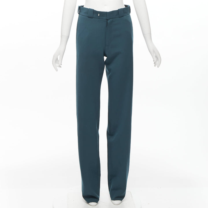 VETEMENTS Demna 2019 dark green cut out hole high waisted pants S
