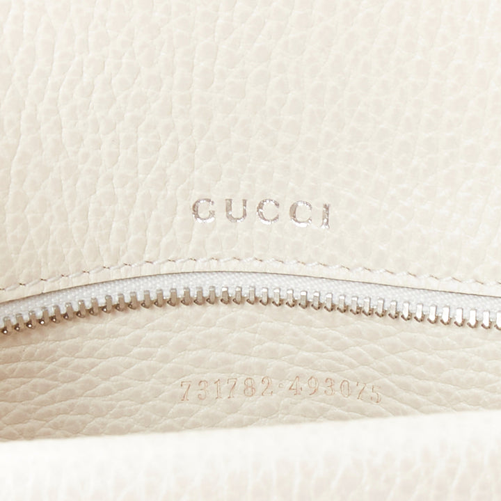 GUCCI Dionysus Mini cream textured leather chain crossbody flap bag