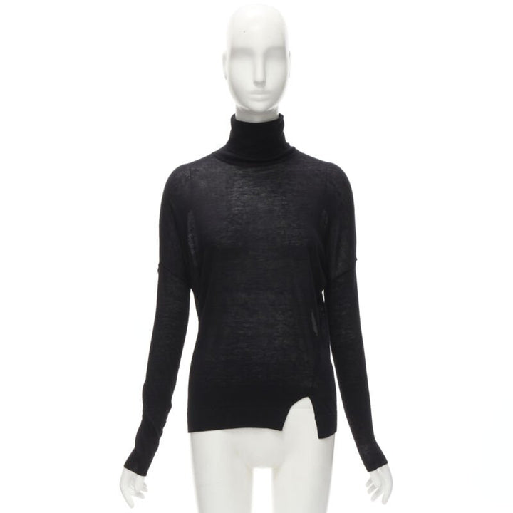 VINCE black viscose classic turtleneck long sleeves sweater XS
