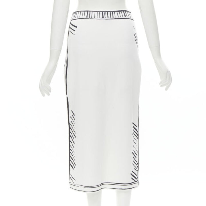 FENDI 2022 Joshua Vides California Sky black white comic marker skirt IT44 M