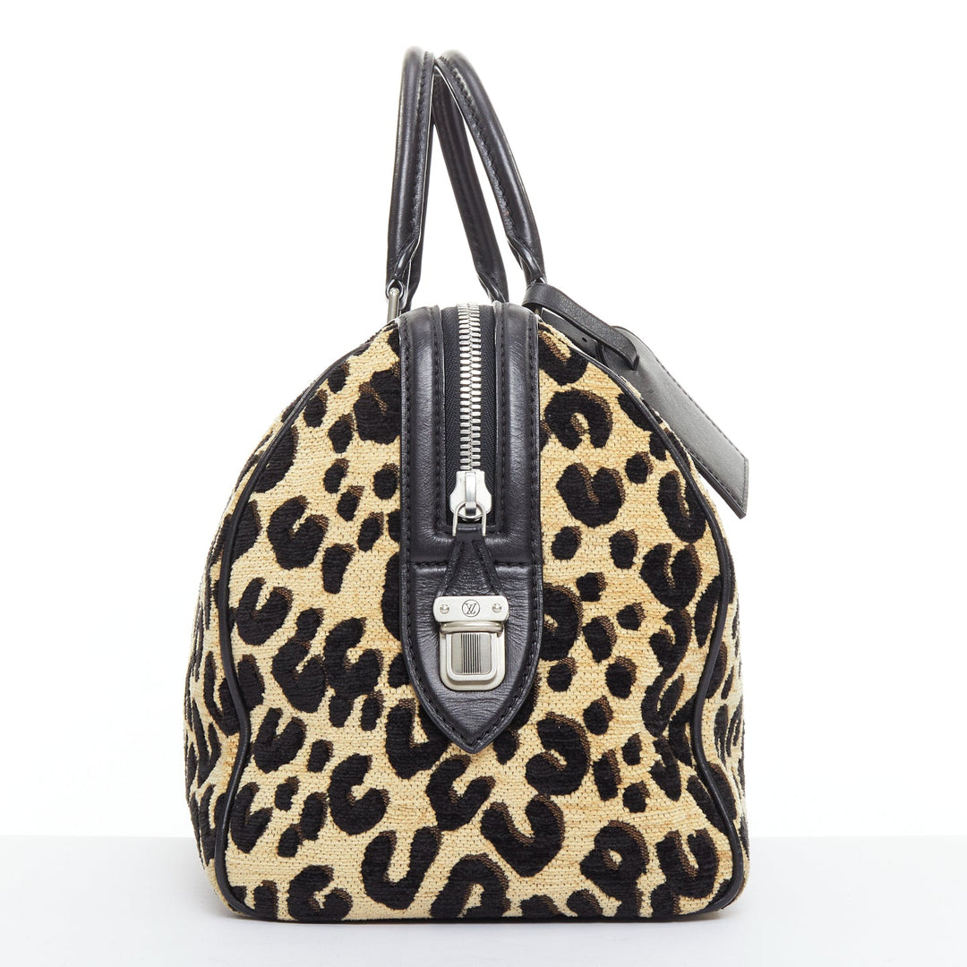 LOUIS VUITTON 2012 Stephen Sprouse Speedy 30 leopard jacquard canvas leather bag