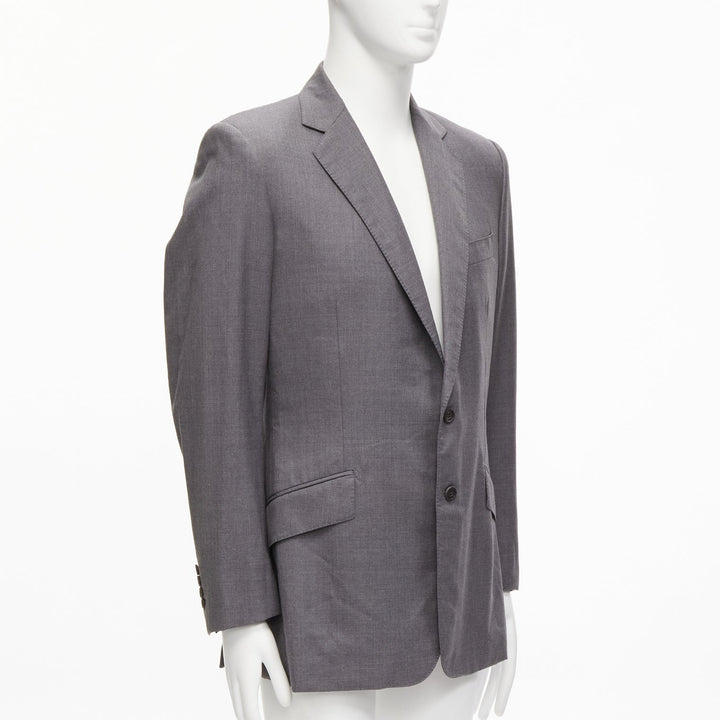 KILGOUR Saville Row grey virgin wool pink lining blazer jacket UK38 M