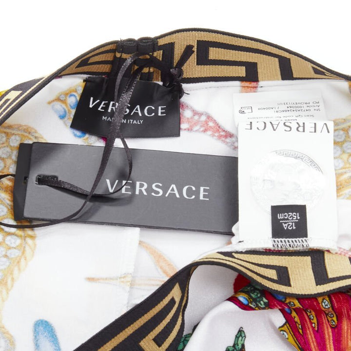 VERSACE Kids Tresor De La Mer print Greca leggings 12A XS