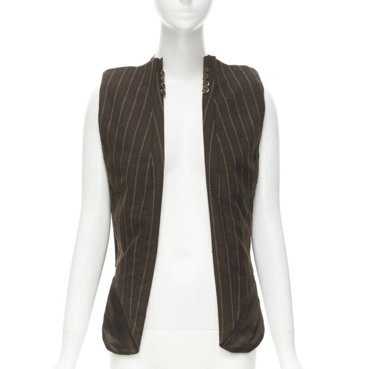 MAISON MARTIN MARGIELA ARTISANAL 2003 Runway brown deconstructed sleeves vest