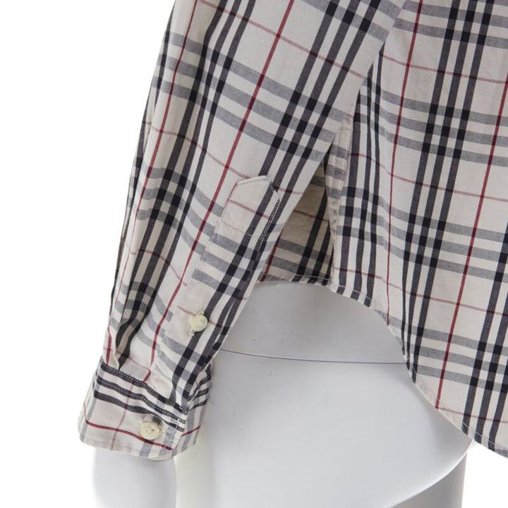 vintage BURBERRY House Check cotton long sleeve slim fit shirt top M