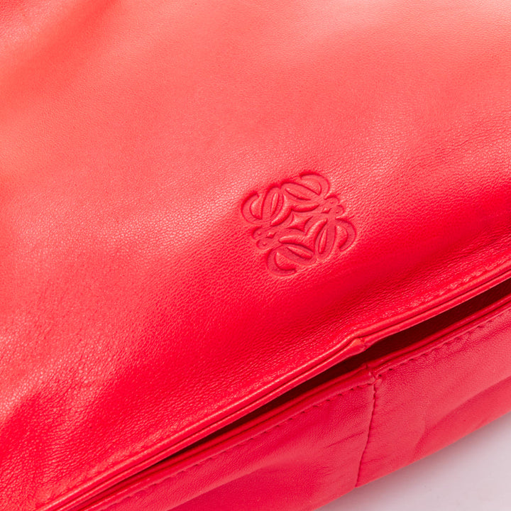 LOEWE Vintage Flamenc Tassel red soft leather anagram crossbody bucket bag