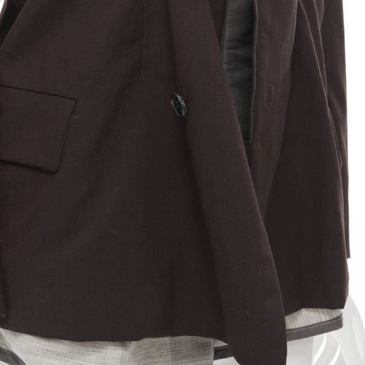 runway COMME DES GARCONS 1998 burgundy grey wool corset vest bundled blazer M