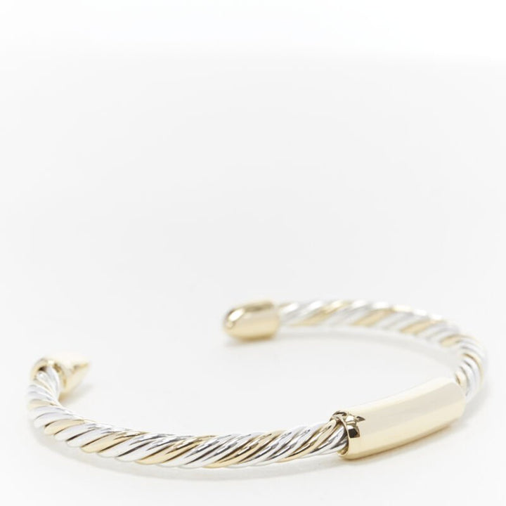vintage BVLGARI JEWELLERY 18k white yellow gold twist bangle cuff bracelet