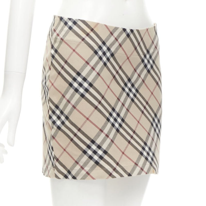BURBERRY LONDON House Check brown signature mini skirt UK6 US4 S