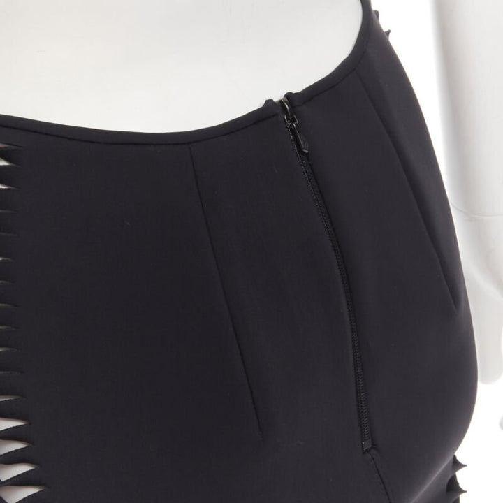 DION LEE black cut out braid knot detail pencil skirt AUS8 US4 S
