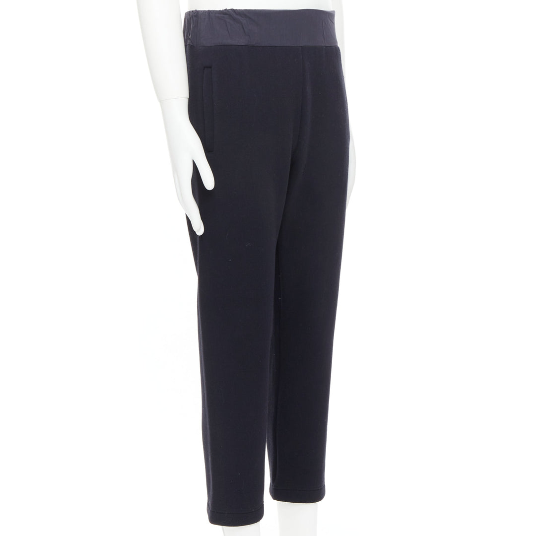 BOTTEGA VENETA navy cotton blend contrast waist bant jogger sweat pants IT44 XS