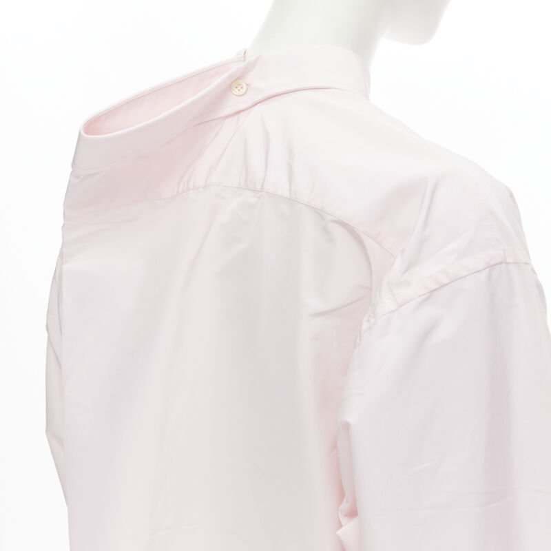 BALENCIAGA 2016 pink button pinched collar oversized shirt FR38 S