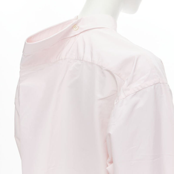 BALENCIAGA 2016 pink button pinched collar oversized shirt FR38 S
