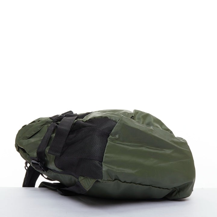 ZUCCA green nylon black plastic buckles strapped cargo flap backpack