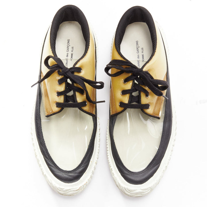 COMME DES GARCONS HOMME PLUS Switching clear beige PVC foam sneakers EU42